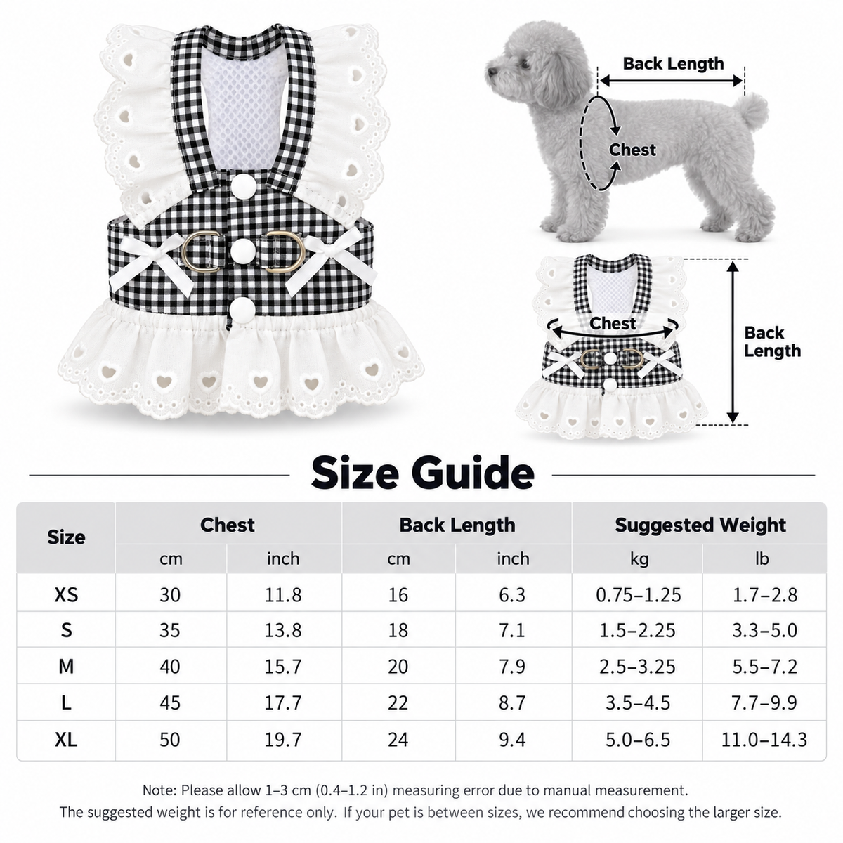 Checkered Lace Dog Dress