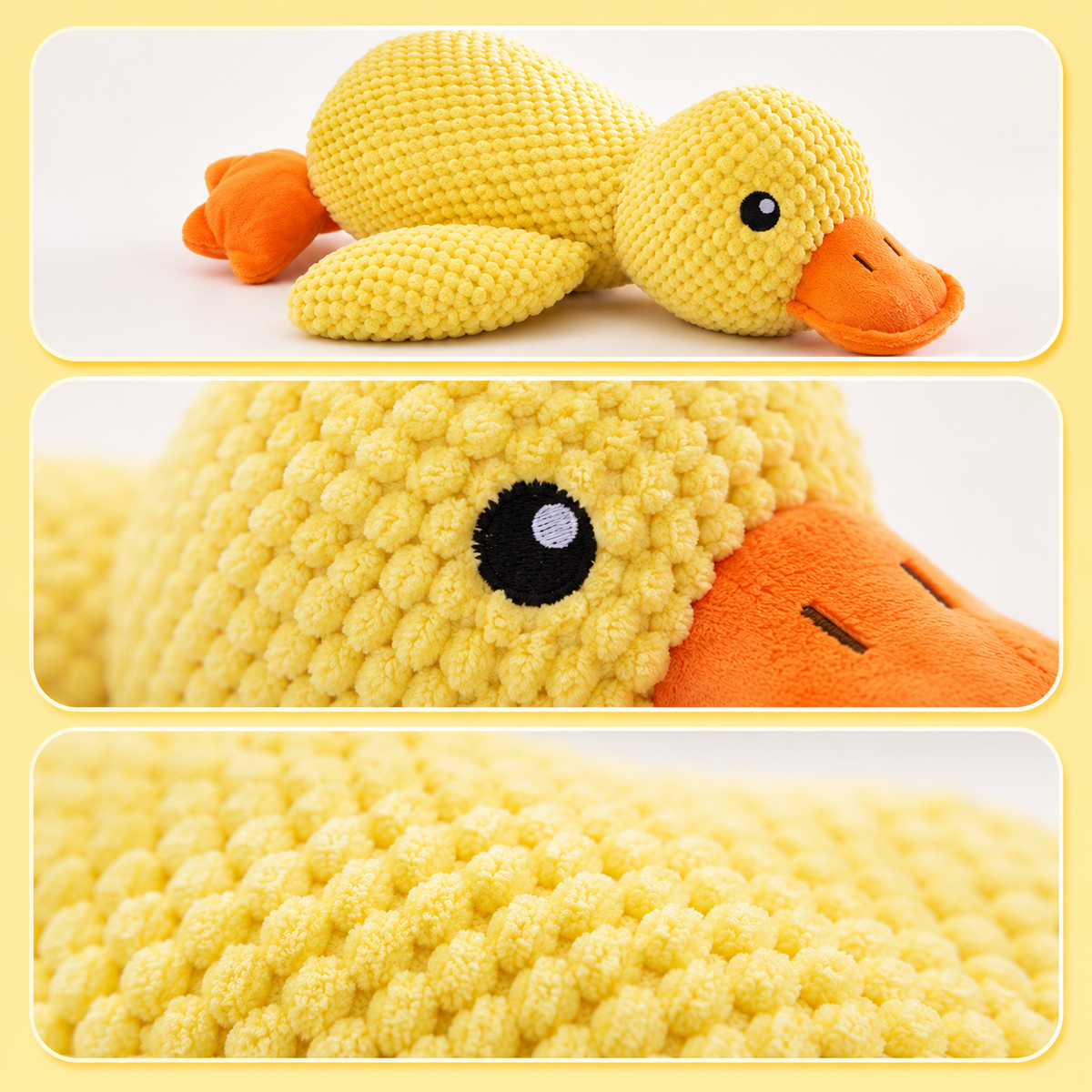 Squeaky Plush Duck Dog Toy – Textured Chew & Cuddle Toy for Dogs