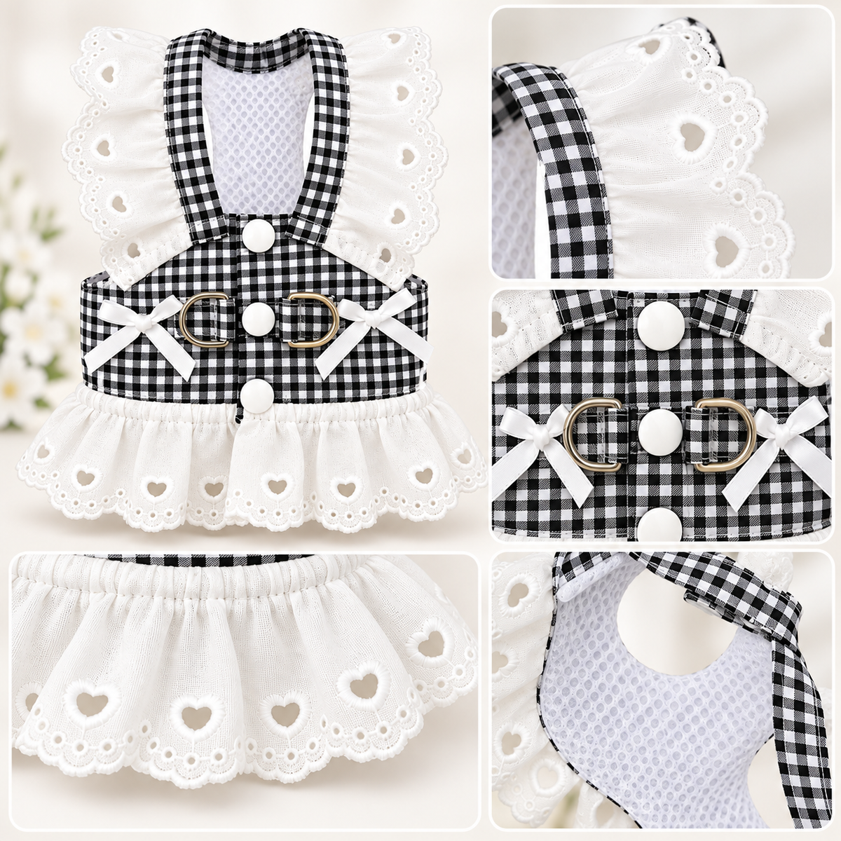 Checkered Lace Dog Dress