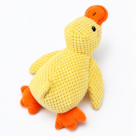 Squeaky Plush Duck Dog Toy – Textured Chew & Cuddle Toy for Dogs
