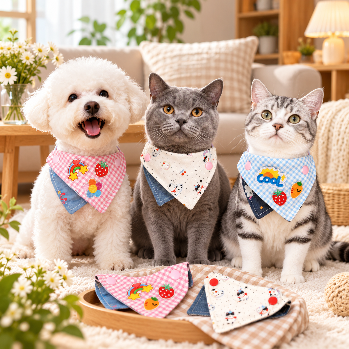 Adjustable Pet Bandana Bibs